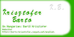krisztofer barto business card