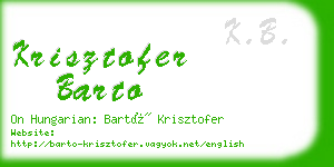 krisztofer barto business card